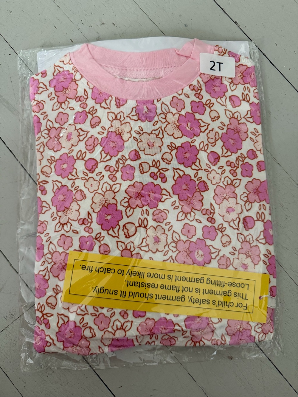 Toddler Pink Floral bamboo Pajama Set - 2T